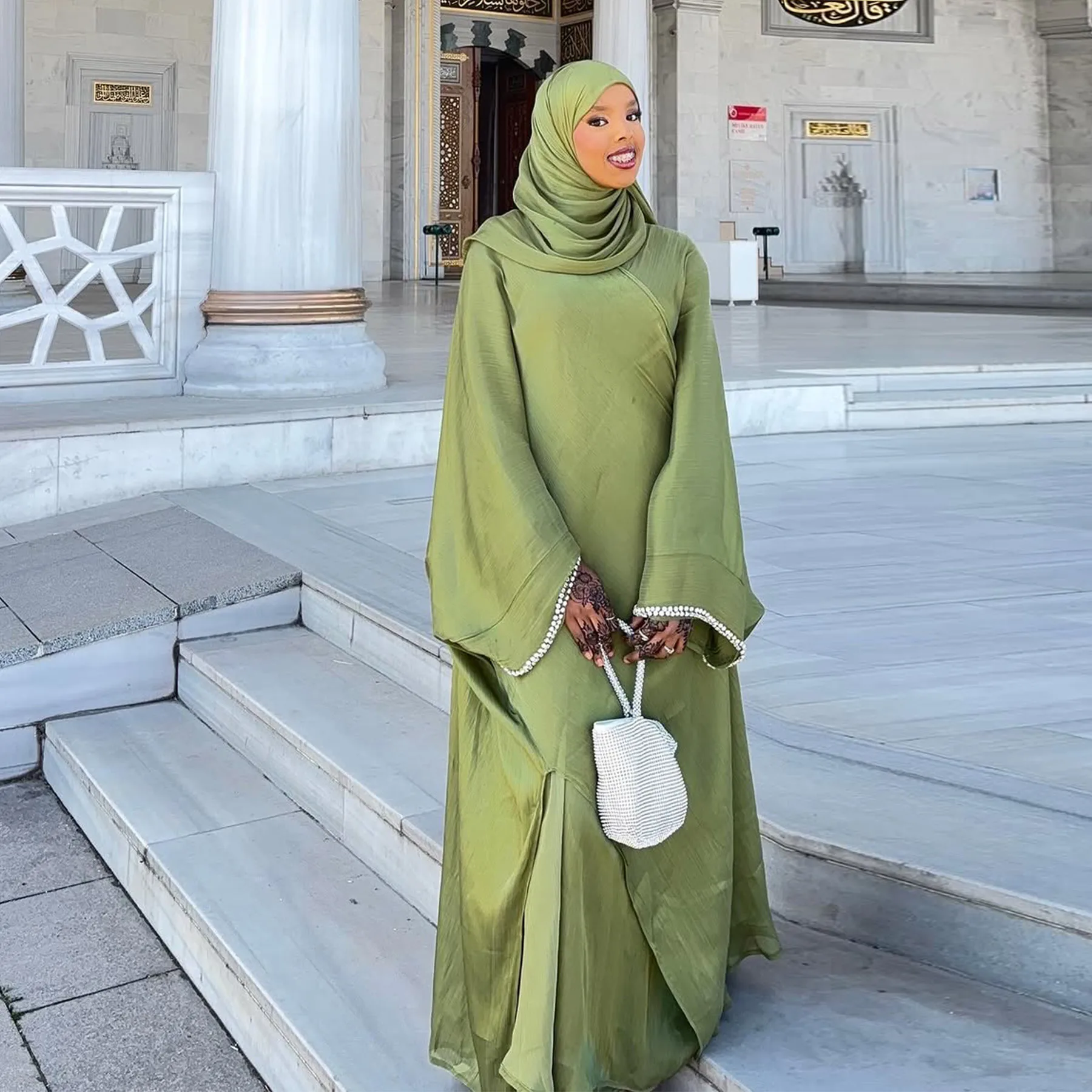 femmes musulmanes kimono cardigan diamants ouvert abaya robes écharpe longue robe dubaï turquie robe vêtements islamiques marocain eid ramadan