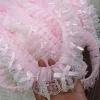 garniture en tissu dentelle brodée avec nœud rose, 1 yard, accessoire de décoration pour vêtements, bricolage, 5cm de large