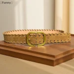 maveraFunnyalıMaillard Styles rétro mode ceinture en daim avec boucle en métal ceinture de taille Ins ceinture de décoration polyvalente