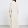 abaya brodé sur le devant pour femmes musulmanes, robes maxi arabes, manches longues, amples, kaftans du moyen orient, jilbabs islamiques