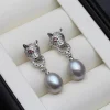 boucles d'oreilles tendance pour femmes, suspendues en vraie rivière, perles de culture d'eau douce naturelles, cadeau d'anniversaire pour mère et fille, blanc et noir