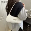 sac sous les bras avec nœud en pu pour femmes, sac à aisselles élégant de grande capacité, sac hobo chic avec fermeture éclair, sac à bandoulière élégant, sac de voyage en plein air