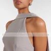robe de soirée grise élégante pour femmes, gaine de mariage, robe de soirée formelle, longueur cheville, robe de bal, sans manches, arabie saoudite