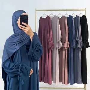 Abaya-Robe caftan noire unie pour femmes, Ramadan Eid, Dubaï, cordon de serrage, Islam musulman, Maxi Kebaya Caftan, Robe marocaine, Robe musulmane Abaya-Robe caftan noire unie pour femmes, Ramadan Eid, Dubaï, cordon de serrage, Islam musulman, Maxi Kebaya Caftan, Robe marocaine, Robe musulmane
