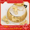 bijoux bracelet mode boucles d'oreilles collier classique plaqué or anneaux ensembles mariage africain femmes romantique géométrique cadeau de fête