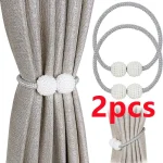 1/2 pièces perle magnétique rideau pince porte-rideau cravate boucle Clips suspendus boule boucle cravate arrière rideau décor accessoires