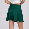 jupes courtes en satin pour femme, vêtement habillé, décontracté, taille haute, hanche ronde à volants, ligne a, couleur unie, plissée, Été
