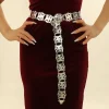 Ceinture de Style ethnique en argent traditionnel pour femmes, bijoux de poignet en or de malaisie, chaîne de taille en métal ajouré