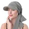 couleur unie mode musulman hijab turban chapeau pour femmes visière casquette de baseball chapeaux de soleil foulard écharpe bord femme foulards bandanas
