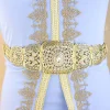 ceinture de mariée marocaine en cristal pour femmes, robe ethnique arabe, corde, chaîne de taille creuse, bijoux de fête quotidiens