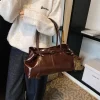sac à main hobo en cuir pu huilé, sac à bandoulière ample rétro à poignée supérieure, grands sacs de travail pour femmes, fourre tout pour filles, travail, shopping, voyage