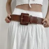 sac à la mode pour femmes, boucle enveloppée, sangle décorative en pu, large ceinture exquise pour femmes
