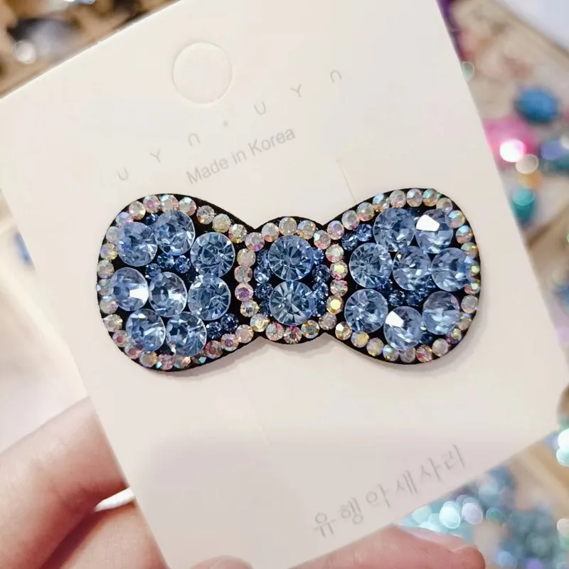 pinces à cheveux coréennes avec nœud brillant pour femmes, pinces à cheveux en biscuits pour filles, cordons à la mode, vêtements de sauna, accessoires pour cheveux, vente en gros