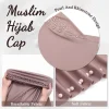 pull hijab instantané pratique, écharpe perlée, châle malais, foulard de couleur unie pour femmes (un bonnet cadeau)