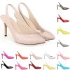 sandales pour femmes, escarpins sexy, talons hauts de 8cm, bout pointu, slingback transparent, chaussures de fête de mariage, élégantes, grande taille 42