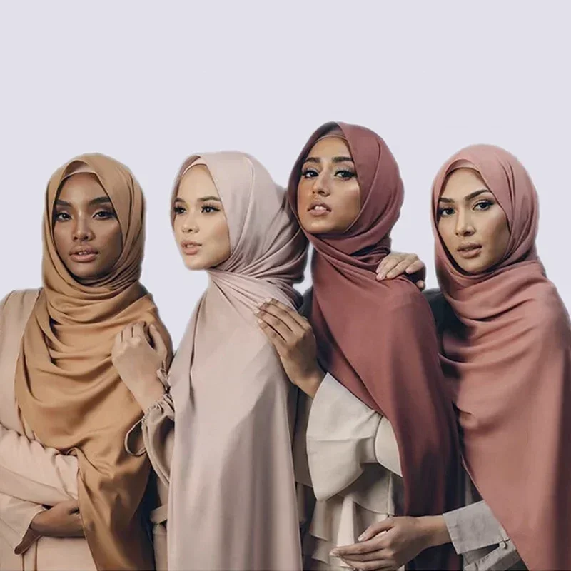 femmes musulmanes en mousseline de soie hijab écharpe en mousseline de soie doux hijabs châle longues foulards envelopper foulards pour la mode musulmane
