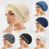 femmes musulmanes paillettes chapeau intérieur casquette islamique sous écharpe enveloppement chimio bandana musulman perte de cheveux bonnets hijab bonnet sous capuchon indien