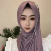 hijab musulman pour femmes musulmanes, châle, écharpe de sauna, glands de luxe, prière malaisienne, kufi, islam, arabie saoudite, mode perle, livraison gratuite, 05280