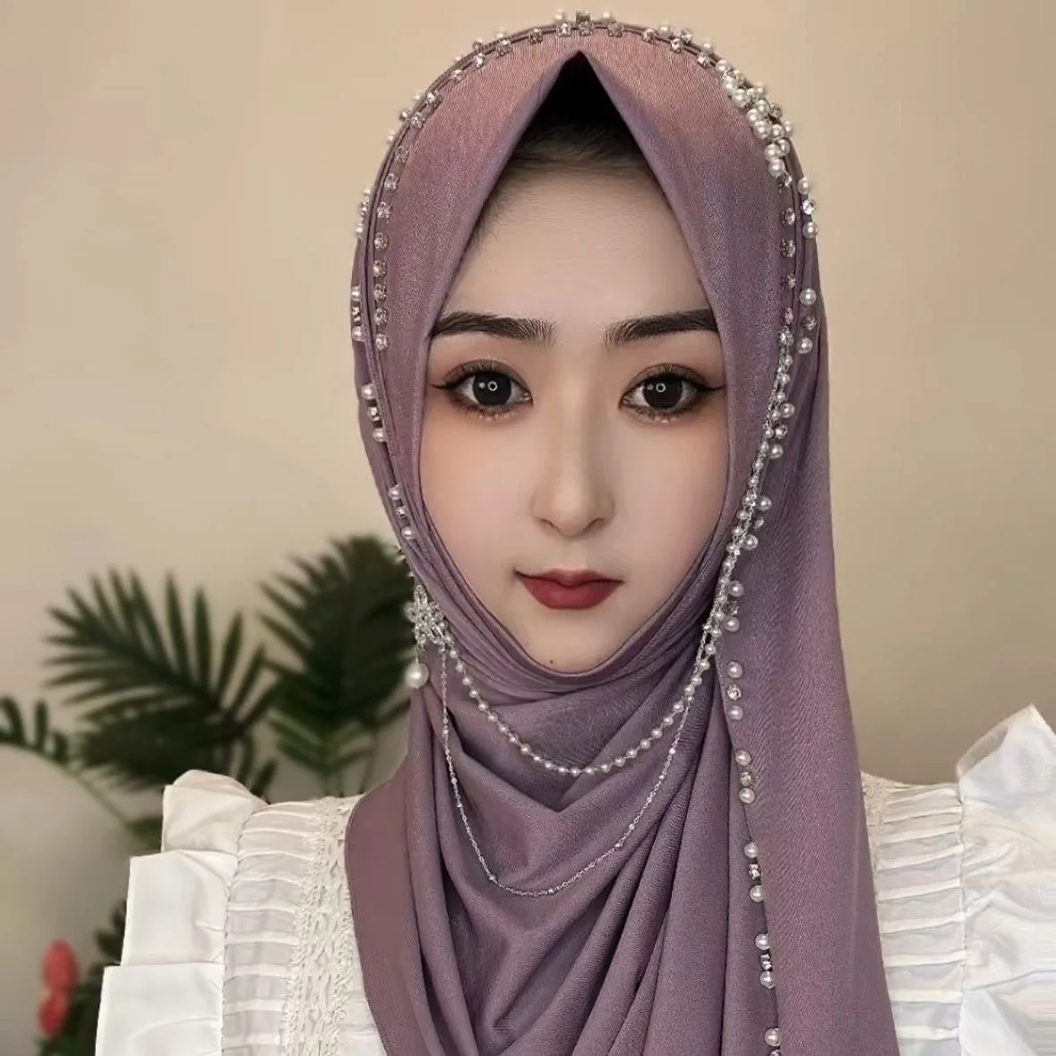 hijab musulman pour femmes musulmanes, châle, écharpe de sauna, glands de luxe, prière malaisienne, kufi, islam, arabie saoudite, mode perle, livraison gratuite, 05280