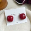 boucles d'oreilles à nœud papillon rouge de style rétro pour femmes et filles, boucles d'oreilles simples, piercing, ruban de ballet, esthétique, bijoux d'oreille élégants, cadeaux