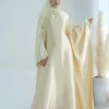 abaya robe de luxe en crêpe douce pour femme, tenue Éducative en satin, style musulman, kaftan, islam, eid batoo, dubaï, 2024
