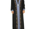 abaya robe longue musulmane pour femmes, caftan à paillettes et perles, tenue élégante, épissure, maxi, vêtements islamiques