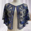 Femmes châle paillettes couleur unie voir à travers brillant couvrir printemps automne maille Cape manteau pour fête de mariage Banquet