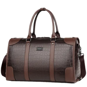 Sac à main de mode pour hommes, fourre-tout de voyage d&rsquo;affaires, sac de bagages de luxe en cuir PU Alligator avec bandoulière, sacs à bandoulière
