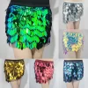 Jupe de danse du ventre à paillettes pour femmes, mini jupes kly de Rotterdam, écharpe de hanche, costume de fête rave, ceinture, festival, tenue de performance de carnaval