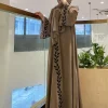 Eid Abaya musulman pour femmes Robe brodée avec écharpe 2 pièces ensemble dubaï arabe longue Robe maroc Abayas caftan foulard magnifique
