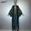 winyi élégant manches bouffantes (ed) robe de soirée abaya dubaï luxe femme ample imprimé caftan femme musulmane vêtements robe de plage