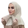 bonnet hijab en coton pour femme musulmane, jersey élastique doux, prêt à l'emploi, couleur unie, bonnets intérieurs instantanés, bandeau pour dames, taille libre