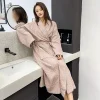 coton fleur jacquard chemise de nuit peignoir maison robe de chambre vêtements de nuit pyjamas doux confortable épais absorbant terry robe de bain