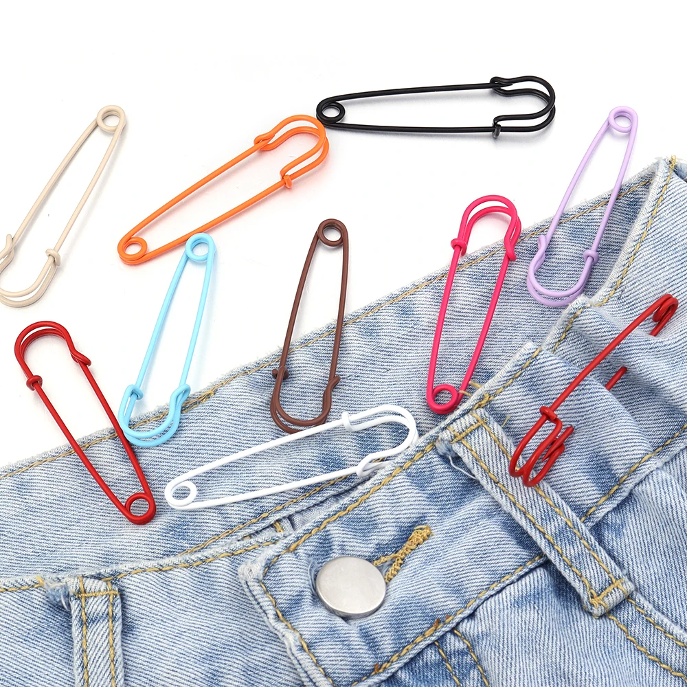 Épingles de sûreté 64x15mm, 10 pièces/lot, broche colorée en métal et fer, épingles à coudre pour la fabrication de bijoux, attaches pour vêtements, accessoires de décoration