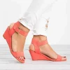 sandales pour femmes été nouveau style romain talons compensés chaussures femme bout ouvert sandales à talons hauts sandalias mujer grande taille 43