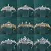Diadèmes en cristal strass pour femmes, bijoux de cheveux de mariée, accessoires de cheveux de mariage, couronne de princesse, bandeau de fête reine