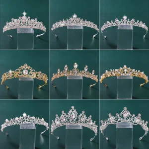 Diadèmes en cristal strass pour femmes, bijoux de cheveux de mariée, accessoires de cheveux de mariage, couronne de princesse, bandeau de fête reine