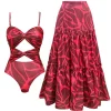 deux pièces bikini 2025 sexy femmes une pièce maillot de bain maillots de bain femme jupe longue bikini ensemble biquini maillot de bain maillot de bain