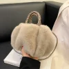 sacs à main de luxe pour femmes, tendance d'hiver, fourre tout moelleux, poignée de transport tissée, petits mini sacs à bandoulière