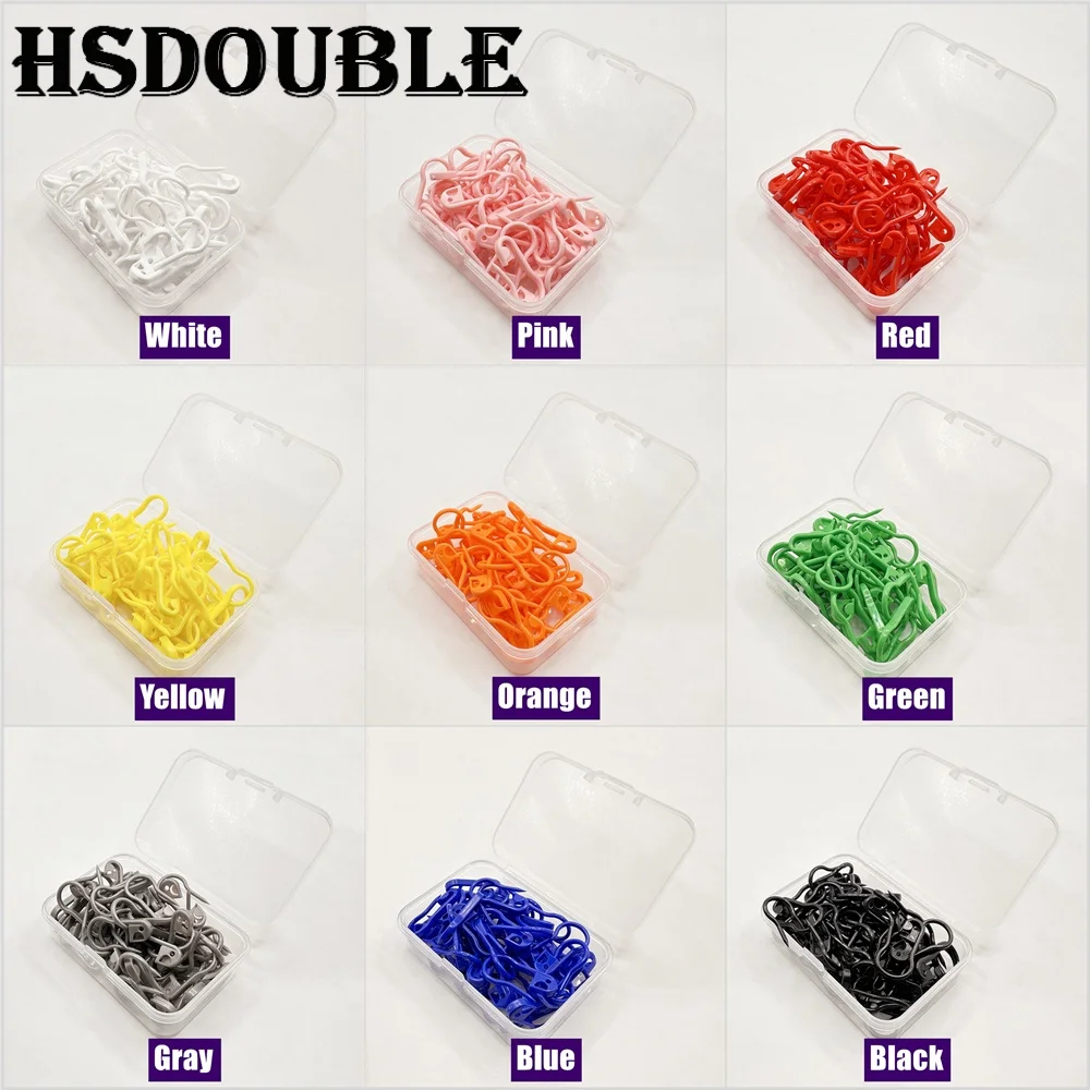 Épingles de sûreté en plastique colorées, marqueurs de tricot, Clips de points au Crochet pour bricolage, tricot, couture, accessoires pour vêtements artisanaux, 100 pièces/boîte