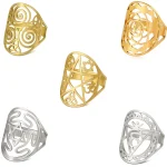 Bague Triangle ajourée à géométrie exquise, couleur or, Simple, en métal, tournesol, bijoux de fête de fiançailles, cadeau