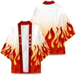 Kimono japonais pour hommes et femmes, Costumes de Cosplay Anime, symbole de flamme, Cardigan pour adolescents, cape, pyjama Hanbok, nouveaux vêtements traditionnels 2024