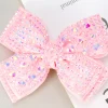 pinces à cheveux avec nœud en strass, barrette en ruban doux pour bébés filles, épingles à cheveux en cristal scintillant pour enfants, accessoires de couvre chef pour enfants
