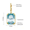 boucles d'oreilles en argent véritable 925 pour femmes, tendance, aigue marine, plaqué or, fête d'anniversaire, banquet, accessoire de bijoux fins de luxe
