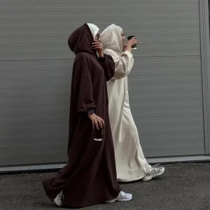 Abaya à capuche pour femme, robe musulmane arabe, robe maxi décontractée, caftan uni, robe à manches longues, mode dubaï, adt burqa Abaya à capuche pour femme, robe musulmane arabe, robe maxi décontractée, caftan uni, robe à manches longues, mode dubaï, adt burqa