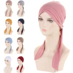 Écharpe de sauna pré-nouée pour femme, hijab intérieur musulman, turban féminin, bonnet de chimio contre le cancer, couverture de perte de cheveux, vêtements de sauna, bandana commandé