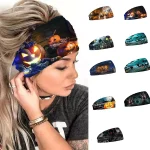 Hijab femme fête européenne et américaine nouveau nœud de banderole de cheveux de citrouille créatif