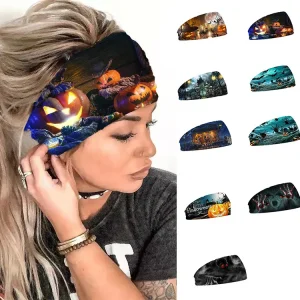 Hijab femme fête européenne et américaine nouveau nœud de banderole de cheveux de citrouille créatif