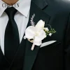 accessoires pour cérémonie, paquet de 2, 1 boutonnière pour hommes pour fleurs de bal, 1 décoration de corsage de poignet de demoiselle d'honneur de mariée