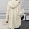 veste en peluche à capuche pour femme, cardigan élégant à capuche pour l'automne et le printemps, vêtements d'extérieur décontractés et sportifs à manches longues